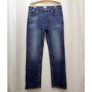 FRAME The Straight Leg Jeans in Tahiti  Blue Button Fly Men's 33 (Actual 34x31)